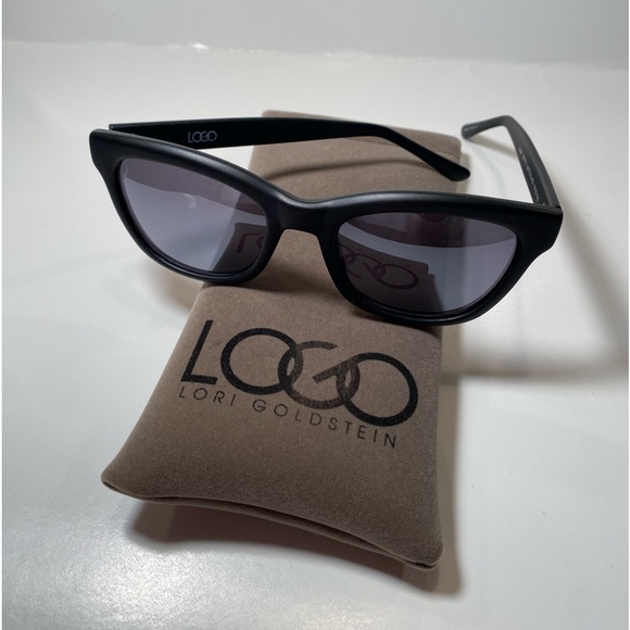 LOGO by Lori Goldstein Black Matte Sunglasses w/Case - Picture 1 of 12